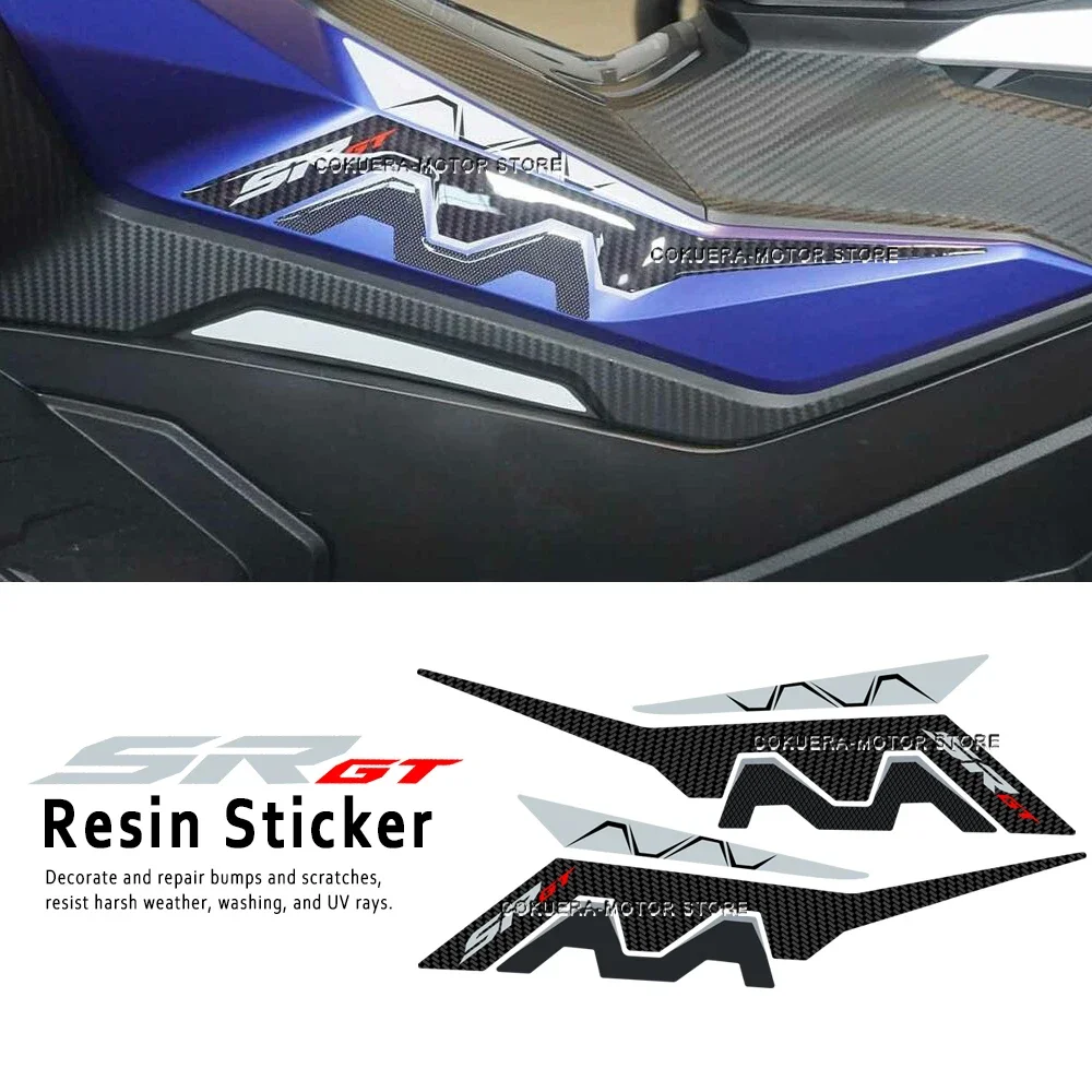 For Aprilia SR GT 125 2022 Motorcycle Accessories 3D Resin Stickers Foot Pedal Side Stickers