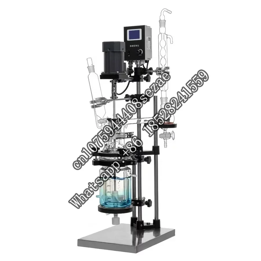 High Temperature Double Layer 1 2 3 5 10 20 30 50 100 150 200L Chemical Lab Vacuum Mixing Reaction Vessel Jacketed Glass Reactor