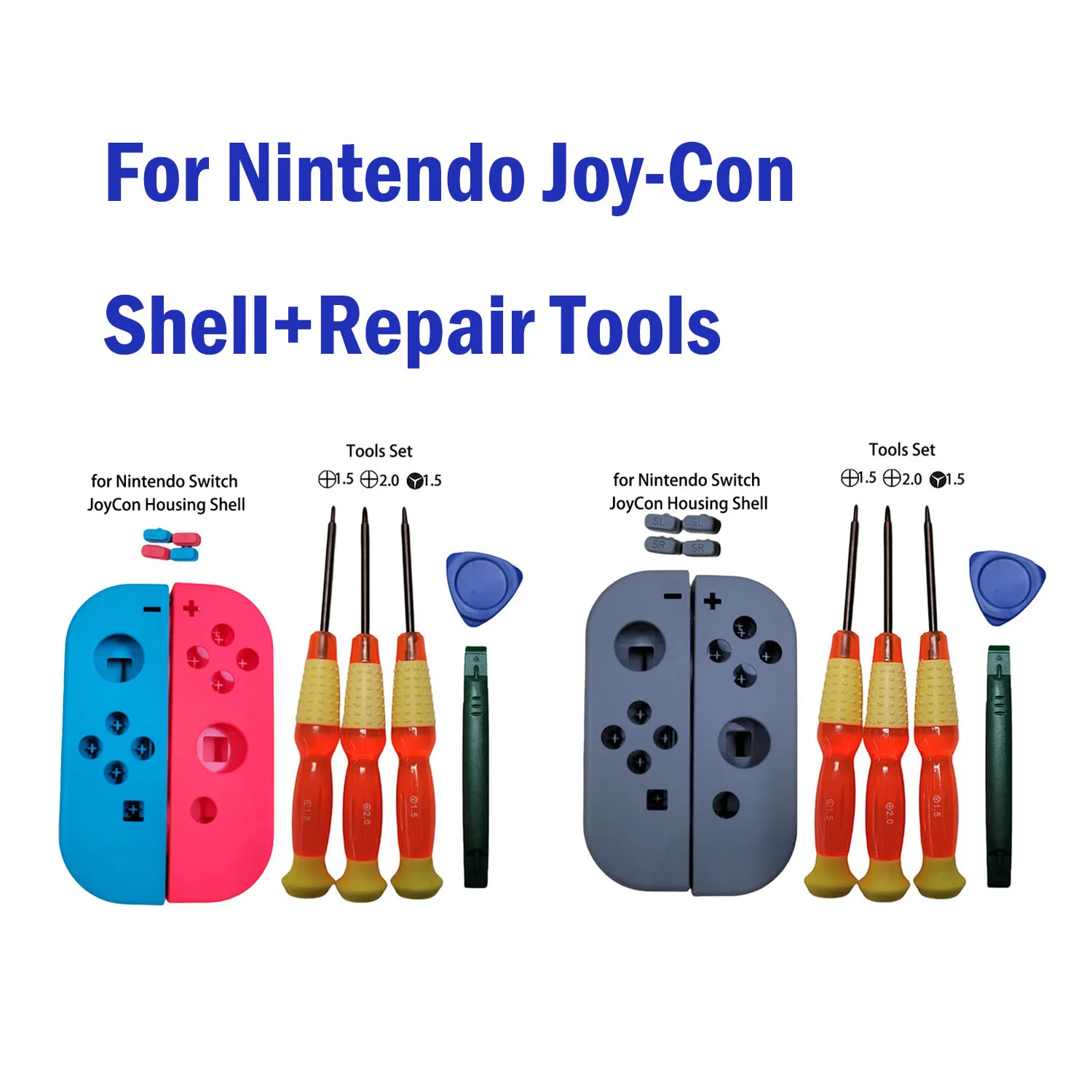 

Replacement Housing Shell for Nintendo Joy-Con Controller Front Back Faceplate Midplate SL SR Buttons + Y Screwdriver Tools