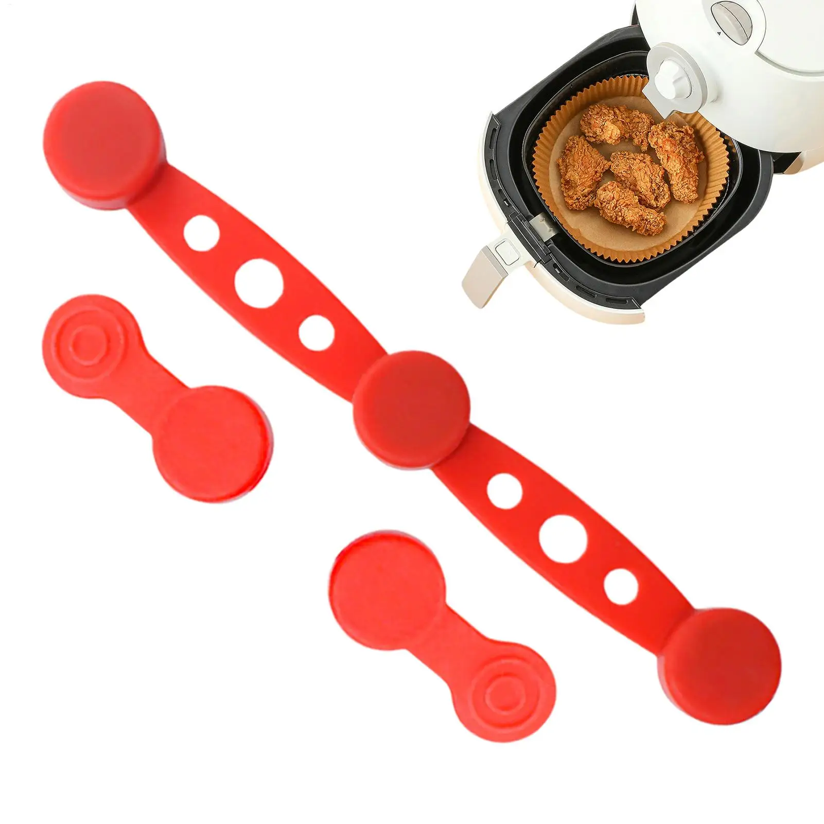 1PC Air Fryer Magnet Silicone Buckle for Holding Down Air Fryer Parchment Paper Lock Disposable Liners Prevent Paper to Burn