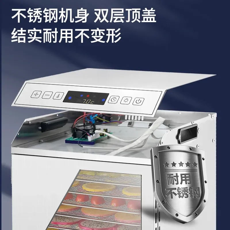 Stainless Steel Food Dehydrator 6-18 Layers Fruit Vegetable Dryer Machine Home Kitchen Herb Jerky Maker Electric Air Dryer