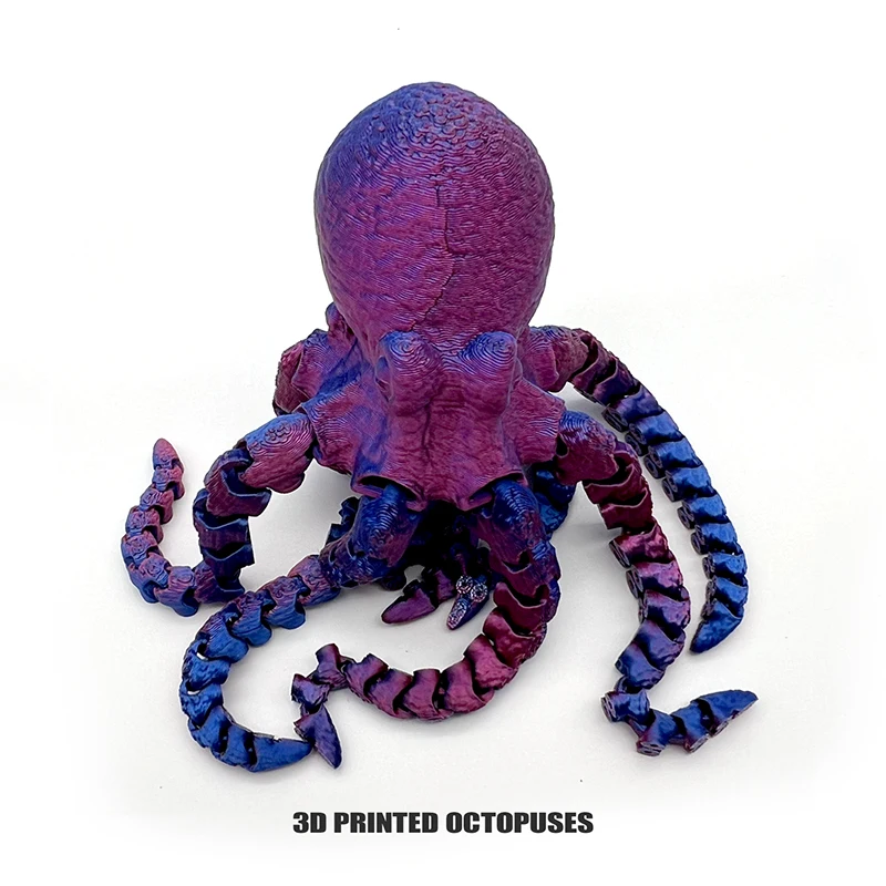 3D Printed Octopuses Rotating Articulated Tentacles Hi-Tech Color Changing Octopus Home Decoration Home Desktop Crafts Ornaments