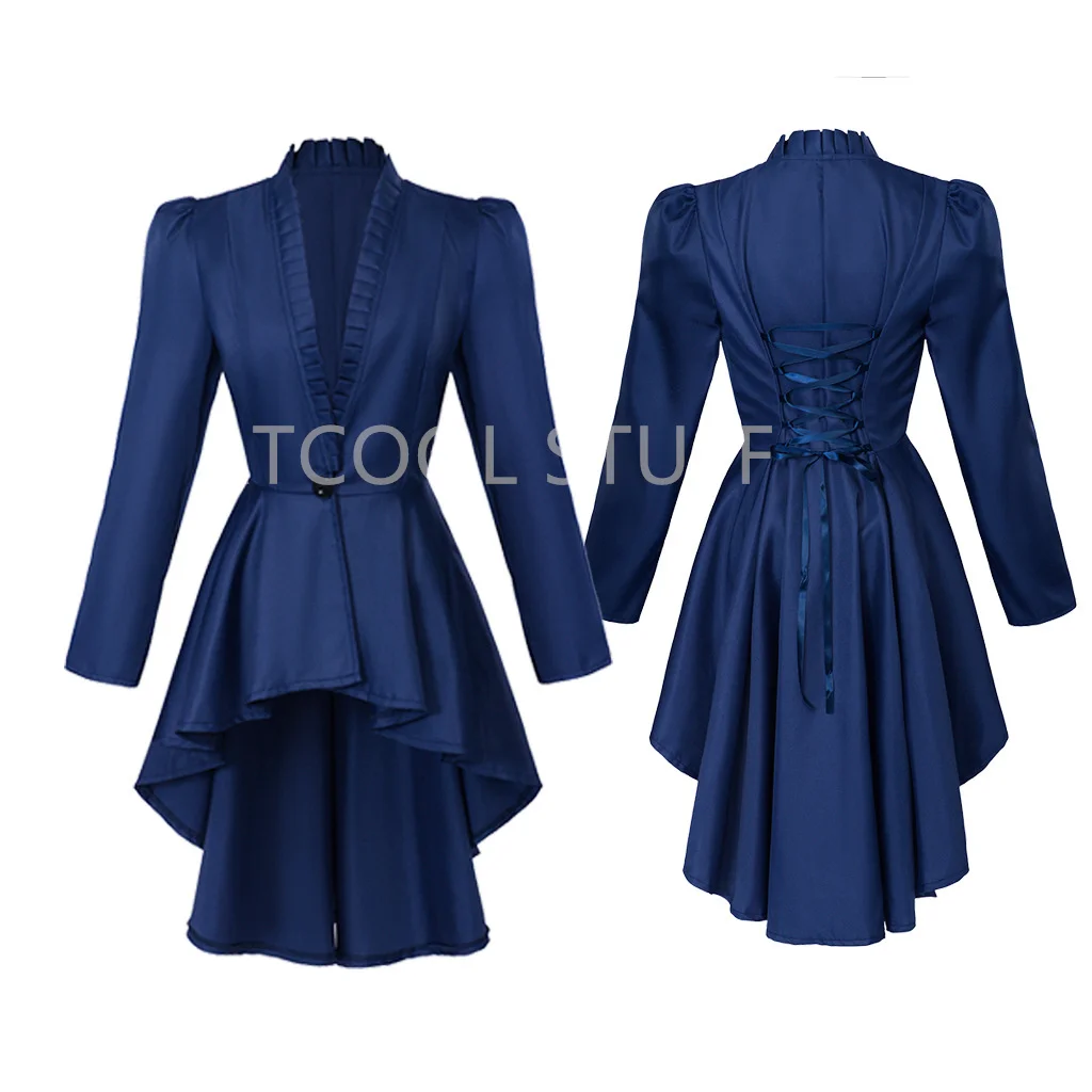 Women 19th Noble Tuexdo Slim Fit Tailcoat Medieval Victorian Costume Gothic Steampunk Irregular Hem Vintage Frock Coat