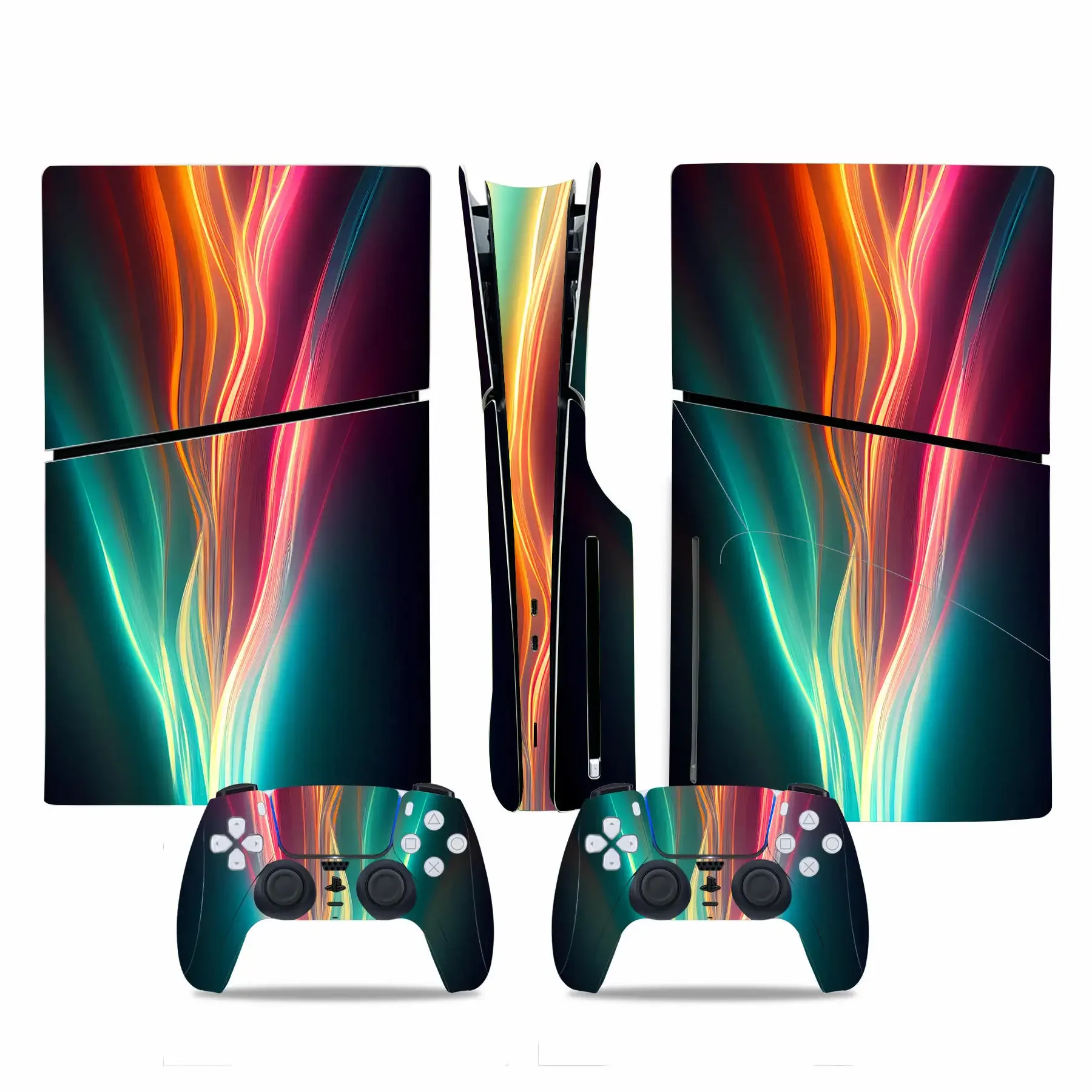 for PS5 Slim Disc Skin Sticker Decal Cover for Console and 2 Controllers New PS5 Slim Disk Skin Vinyl