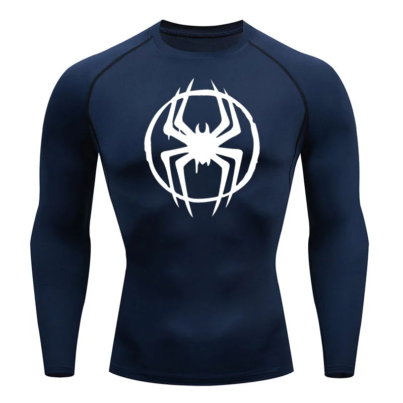 Camisa de compresión deportiva para hombre, camiseta de manga larga para correr, protección solar, segunda piel, entrenamiento, capa Base, transpirable, gimnasio