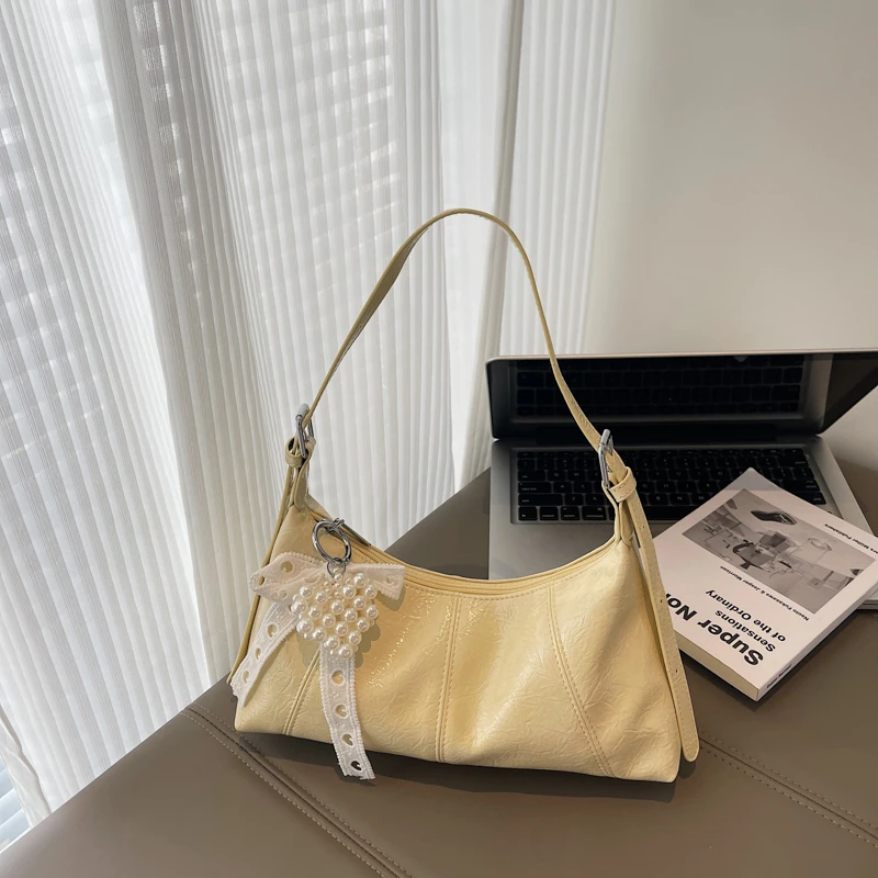 

PU Beading Large Capacity Tote Bags Sense of Luxury New Fashion Female Bags on Sale 2025 Commute Versatile Shoulder Bags