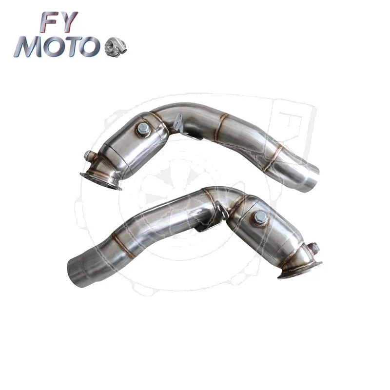 M PERFORMANCE Exhaust Downpipe for BM W F10 M5 F13 M6 with 200 Cell Cat S63 Engine