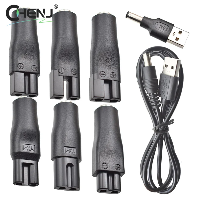 1set Power Cord 5V Replacement Charger USB Adapter Cable DC Converter Universal For All Kinds Of Electric Shaver Hair Clippers