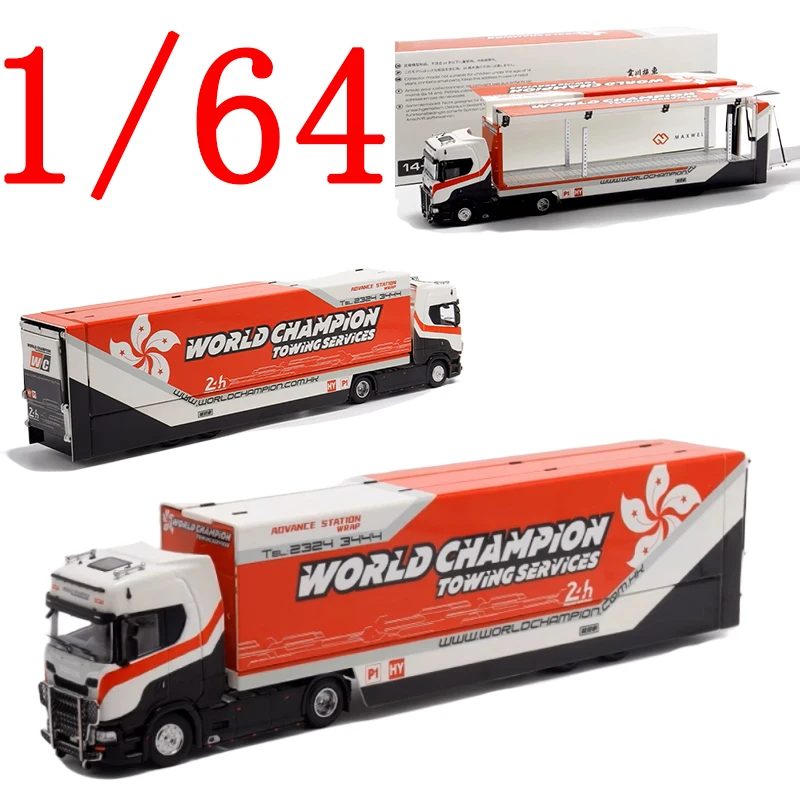 KENGFAI Diecast 1/64 مقياس سكانيا سبيكة نموذج سيارة سكانيا S730 عربة النقل الأبيض اللعب المركبات لعب للبنين هدية الصندوق الأصلي #1