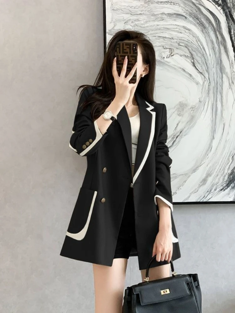 

2026 Spring Fashion New Women's High end Design Sense Suit Jacket Slim Fit Temperament Medium length Blazer Women