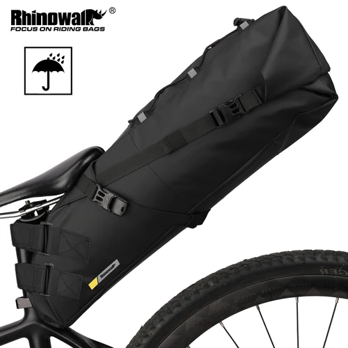 Rhinowalk-Bolsa para SILLÍN de bicicleta impermeable, gran capacidad, alforja para sillín de bicicleta, bolsa trasera plegable para ciclismo, bicicleta de montaña y carretera