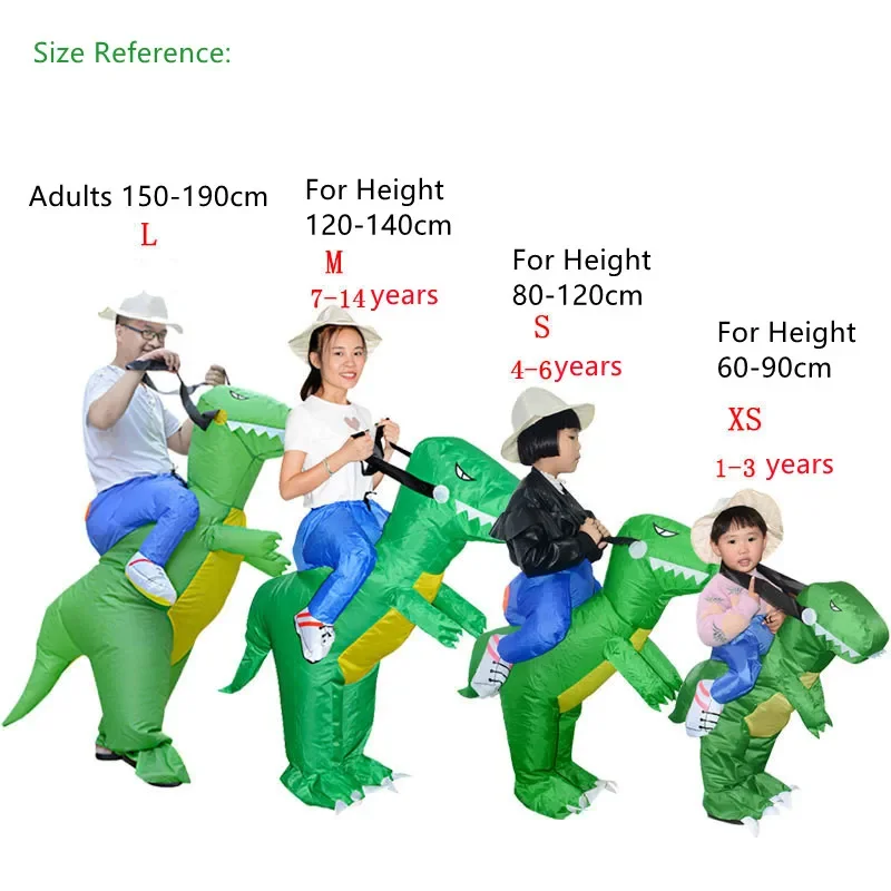 Aufblasbare Dinosaurier Kostüm für Kleinkinder Kinder Mädchen Erwachsene Party Dino Cosplay Kostüme Tier Kostüm lustige Dinosaurier Kostüm