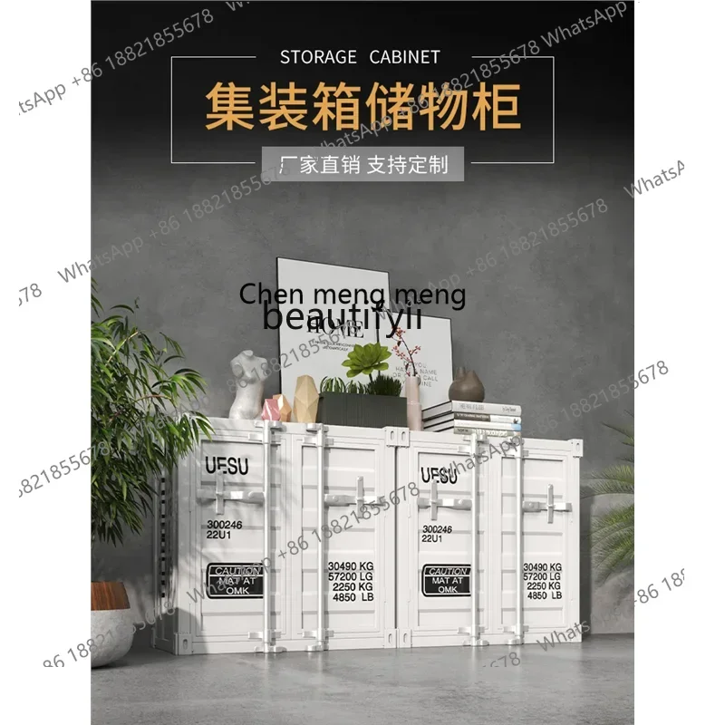 G153 American container retro dining side locker restaurant wrought iron industrial style tea and wine cabinet