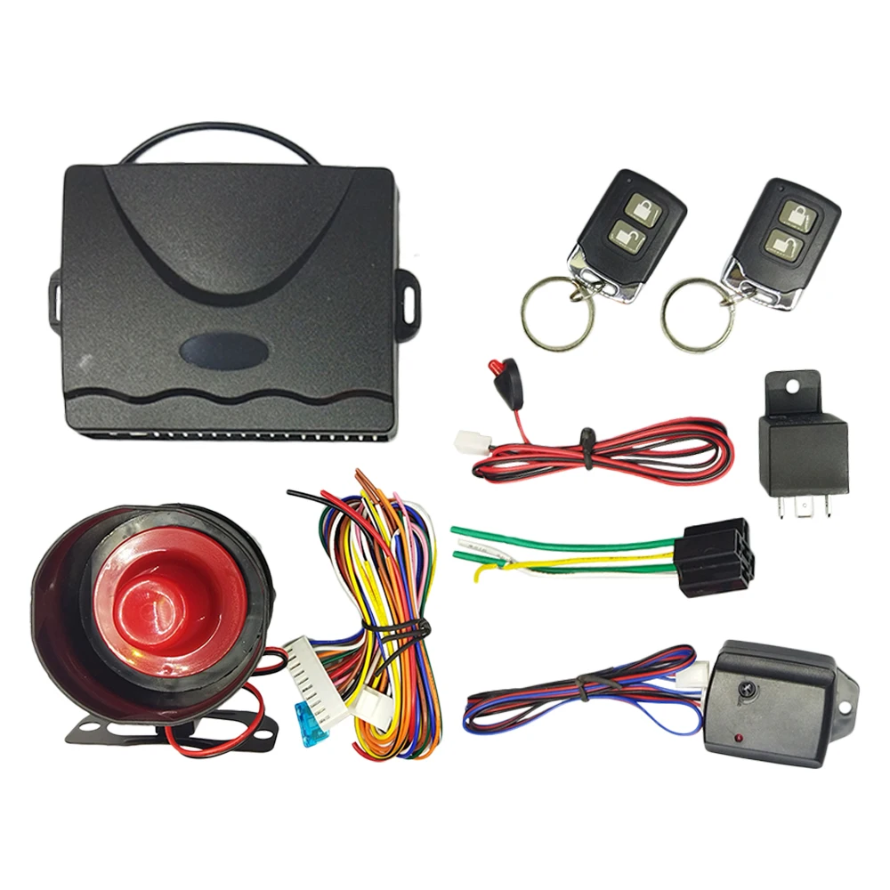 12 V Anti-Theft Security Burglar Alarm System Car Remote Control Alarm Warner Anti-Theft Alarm Double Remote Control Sensor