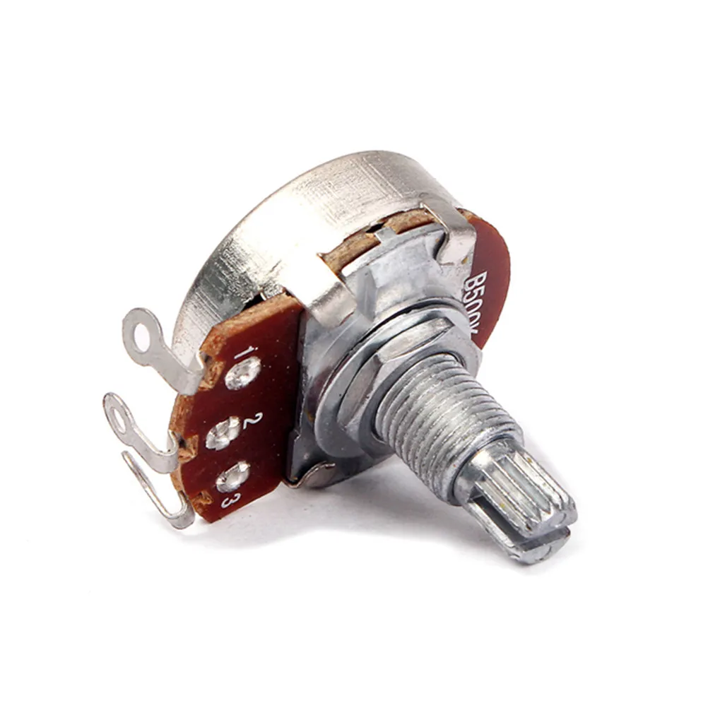 B500k Electric Guitar Potentiometer Split Shaft Coarse Knurled Volume Control Rotary Pot Dual Deck Mn50-Ohm Audio Pot