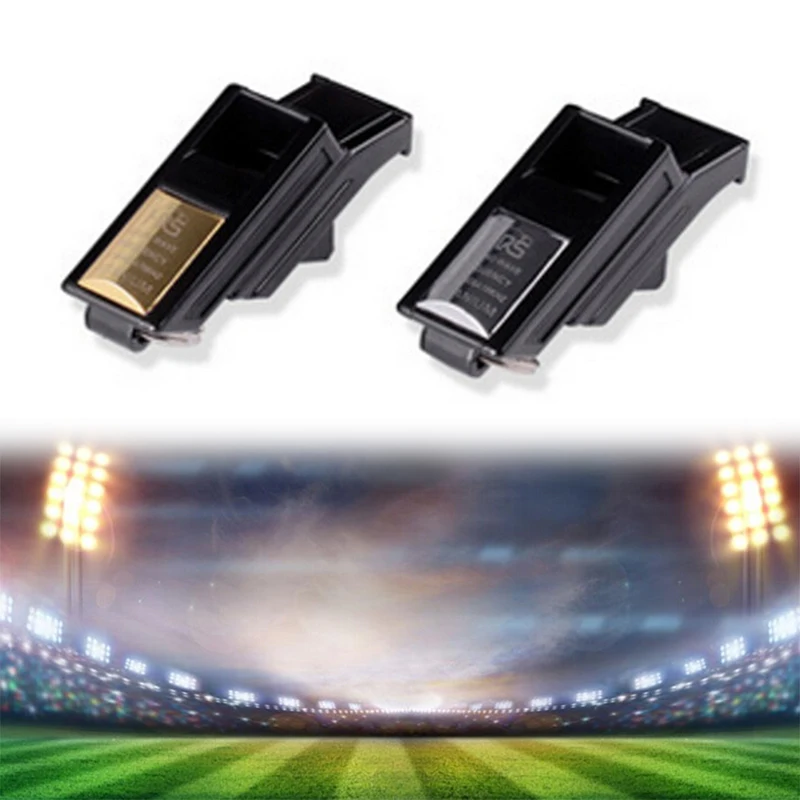 1 Pc Referee Whistle Gold / Silver Big Sound Whistle Seedless Plastic Whistle Professional Soccer Basketball Whistle