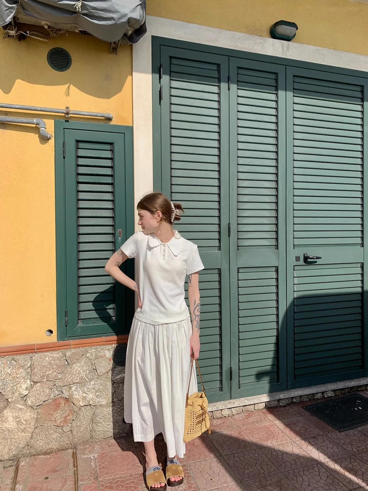 Fre Sle ort Fit Ne T-shirt noyau Cosmos nuage amour Alice fille doux dentelle garniture coton Polyester printemps femmes haut