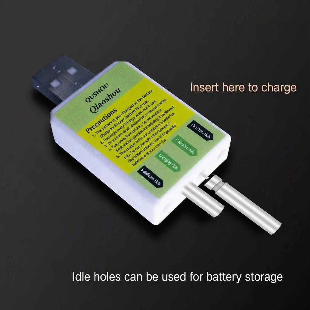 CR425 Batterieladegerät Elektrischer Angelposen-Ladegerät Wiederaufladbare CR425 Batterie USB-Ladegerät 2-Loch-Ladeadapter für LED-Angelbojen – Detail 5