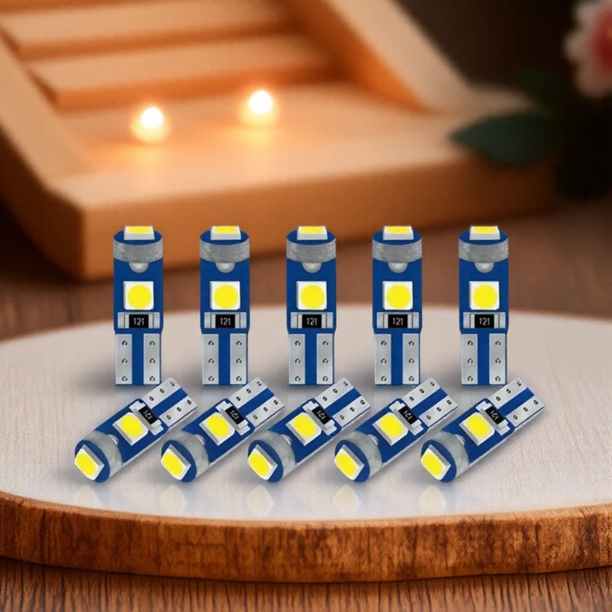 10Pcs 12V CANBUS T5 58 74 286W 3030 LED 3SMD Super Bright Car Dashboard Instrument Cluster Panel Light Bulb