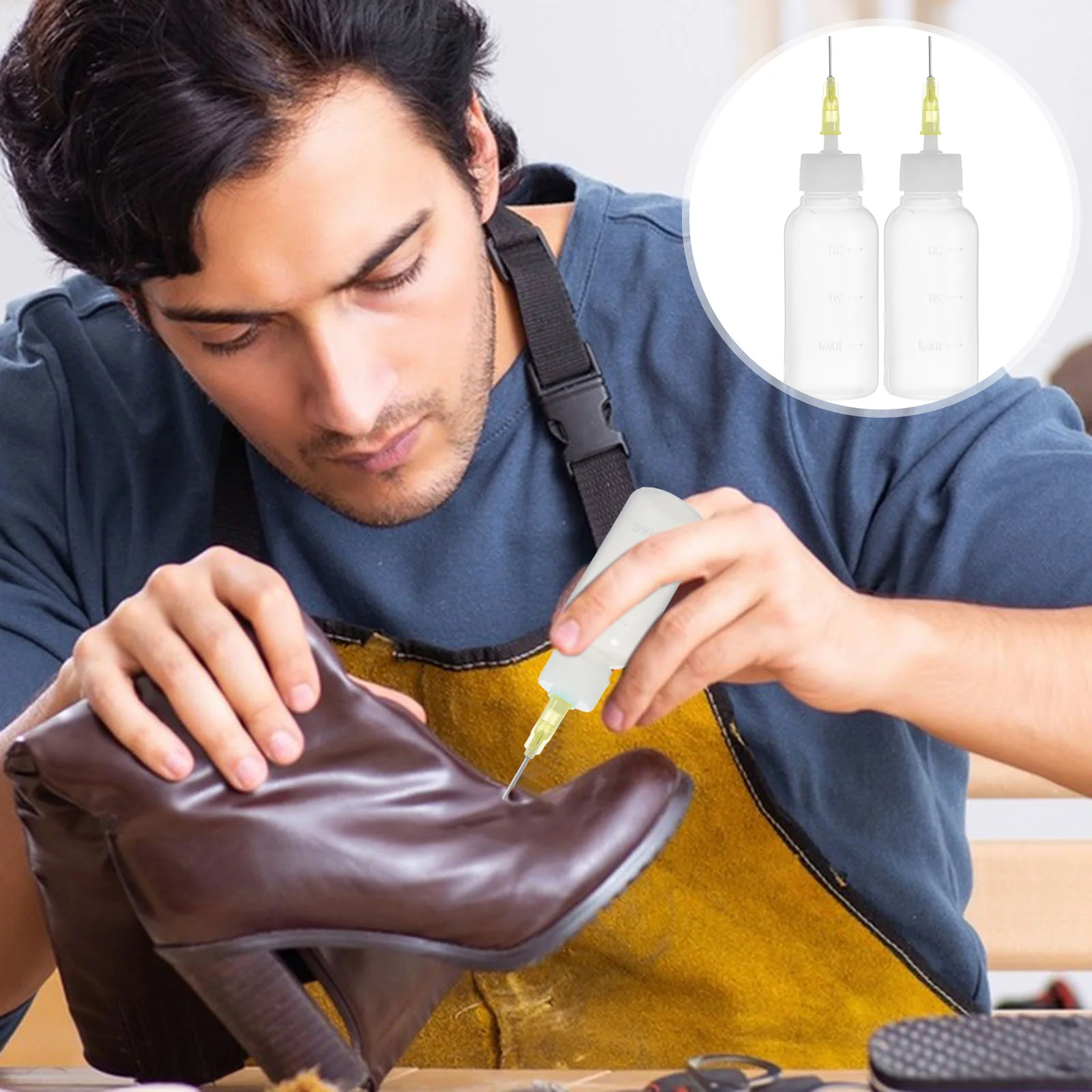 

10 Pcs Needle Tip Dispensing Glue Bottle Fine Applicator Dropper Bottles Squeeze Biscuit Container Stainless Steel