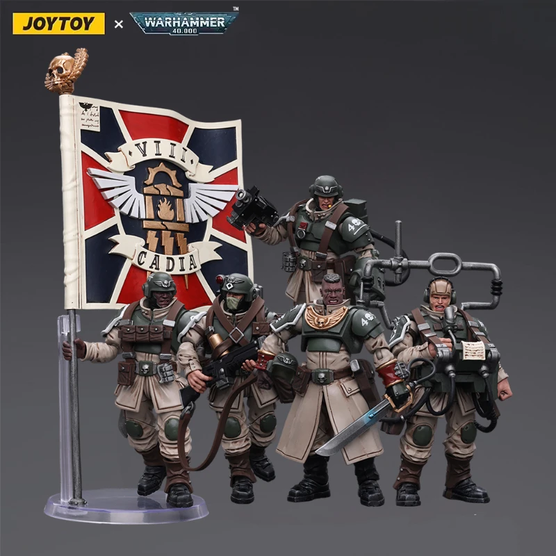 JOYTOY Warhammer 40k 1/18 Action Figures Astra Militarum Cadian Command Squad Collections Figures Model Toy Christmas Gifts