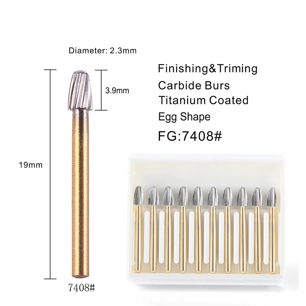 10 sztuk/pudło tytanu poszycia stal wolframowa wiertła dentystyczne igły do szybka prostnica Dia.1.6mm