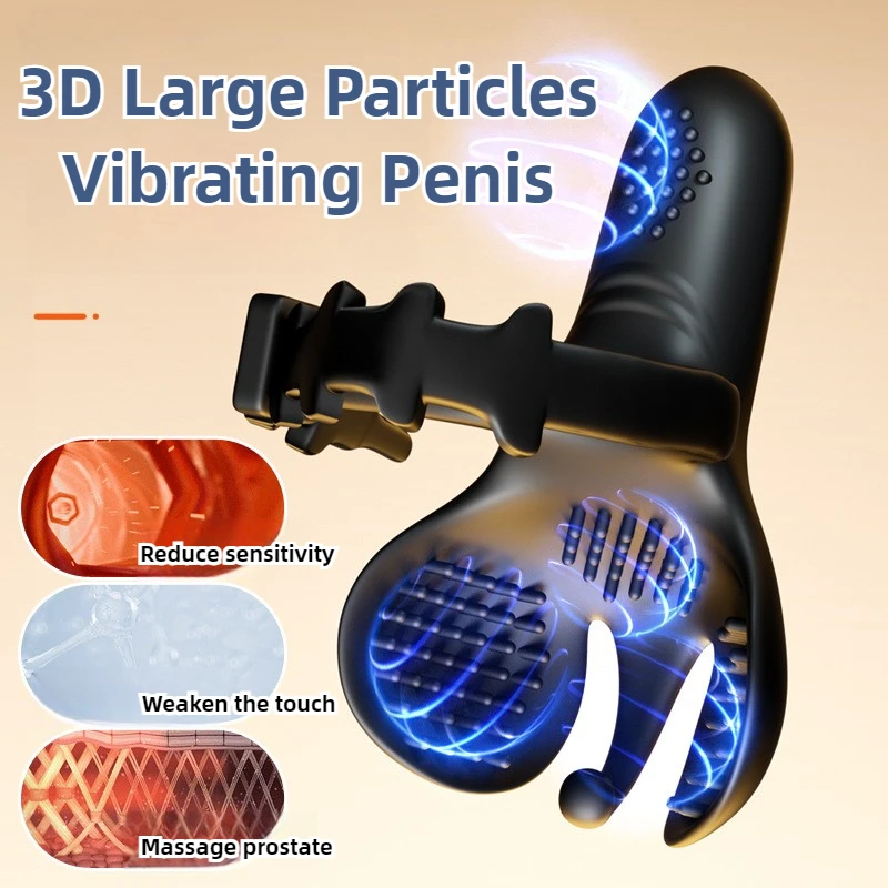 جهاز تدليك للبروستاتا الخصية محفز خاتم الديك السائل المنوي قفل حلقة هزاز ذكر الاستمناء لعبة الجنس الكبار للرجال للزوجين