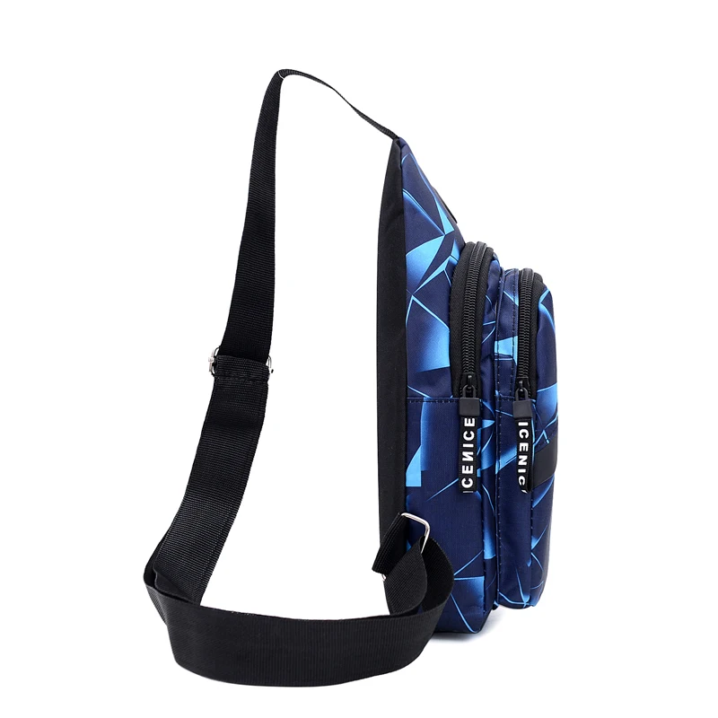 Men's Geometric Print Oxford Chest Bag - usage example