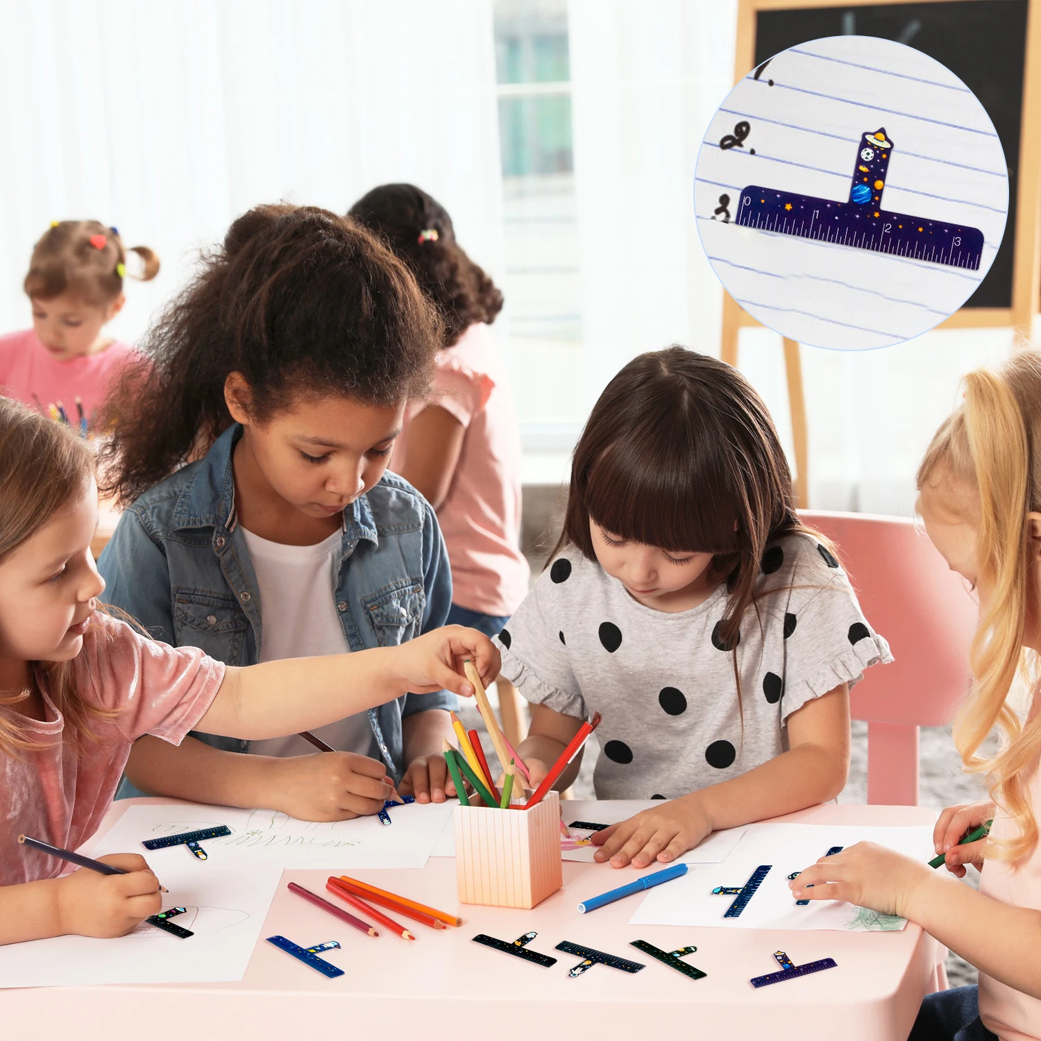 Word Spacing card 36pcs caliper Bookmark Stationery Measuring ruler Cosmic Drawing Drawing Math Tool Writing Mini portable child