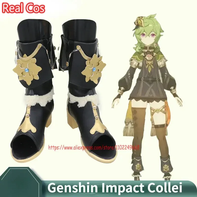 

RealCos Genshin Impact Collei Обувь для косплея Сапоги для костюмированной одежды на высоком каблуке Genshin Косплей Игра на высоком каблуке для женщин и мужчин
