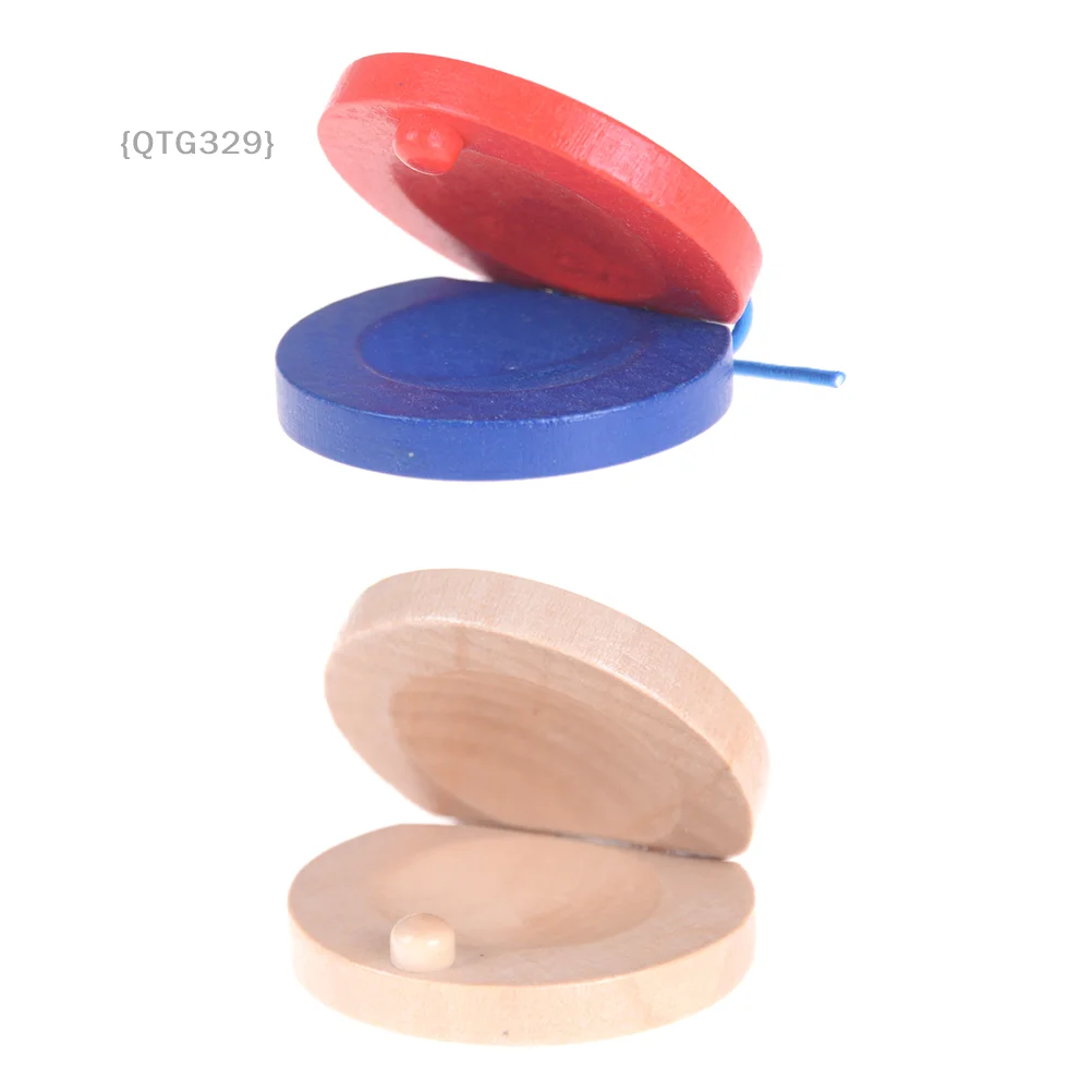 【O】1 Pcs Kids Rhythm Toy Wooden Castanets | Safe & Fun Percussion Instrument To Develop Motor Skills