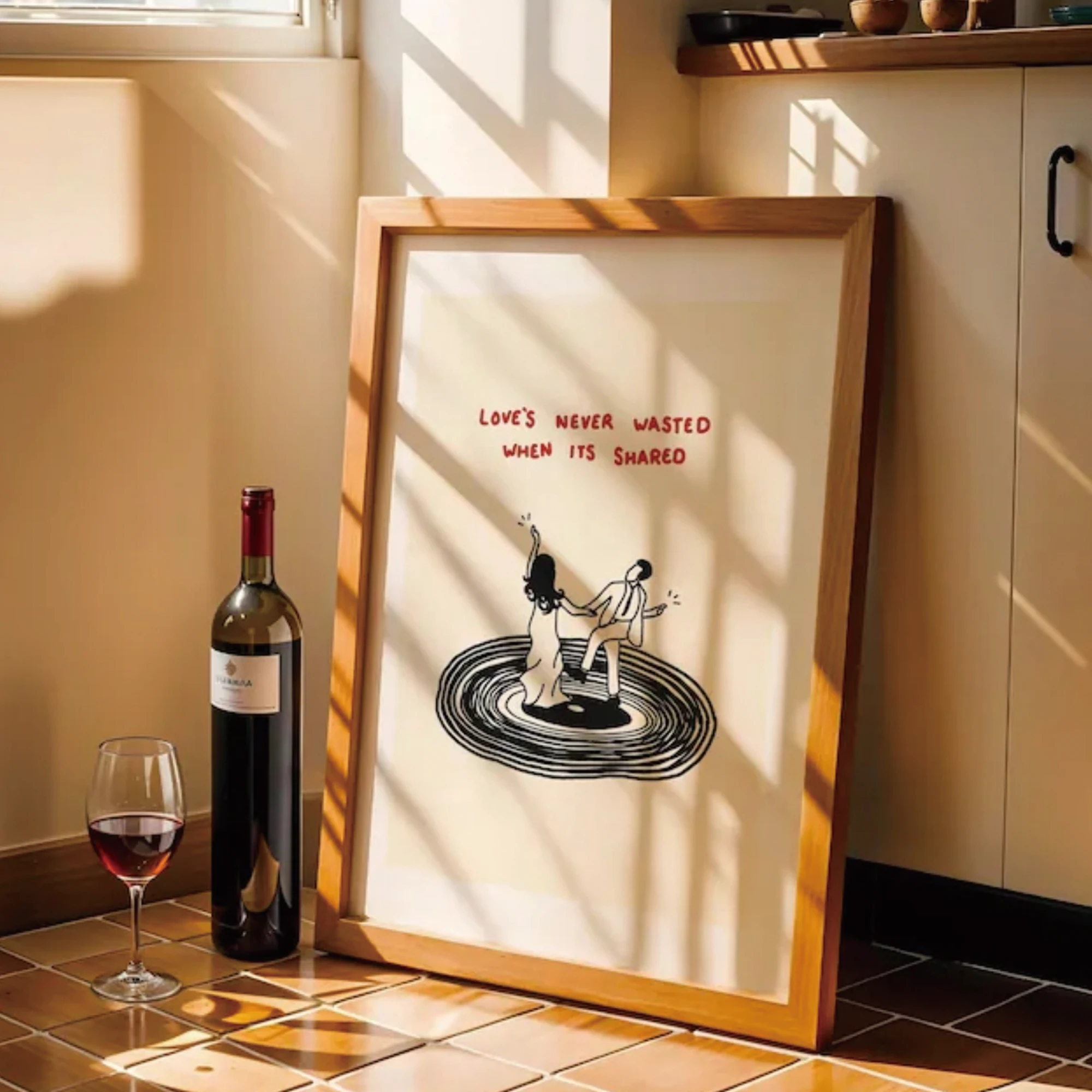El amor nunca se desperdicia cuando se comparte, arte de pared impreso en lienzo, póster, imagen para sala de estar, cocina, dormitorio, decoración del hogar