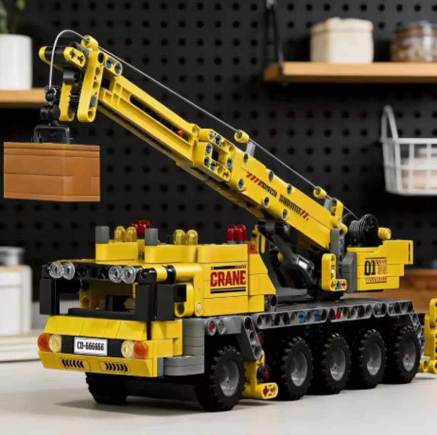 Third Party Compatible MOC Sets City Series Building Blocks City Yellow Mobile Construction Crane Children Toys Gift