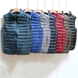 Autumn Winter Men's Advanced Light and Thin Down Jacket Men's Vest Down Vest Liner Stand Collar Short Section To Keep Warm