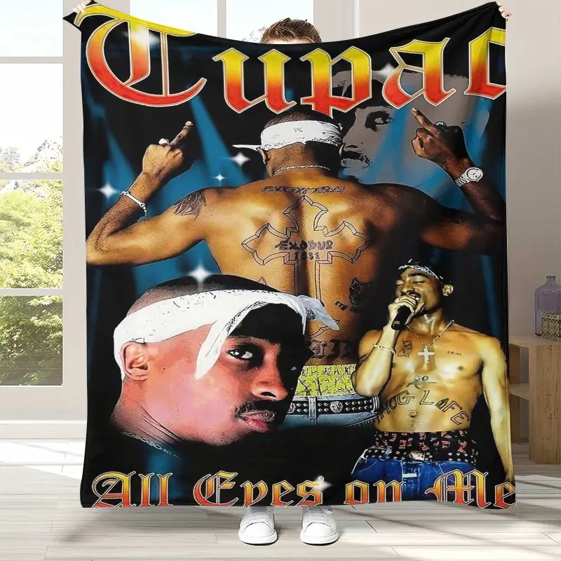 Tupac 2Pac Thug Life West Coast Rap Legend Flannel Throw Blanket,Cozy Warm Blanket for Bed,Sofa,Living Room,Picnic,Camping,Gift