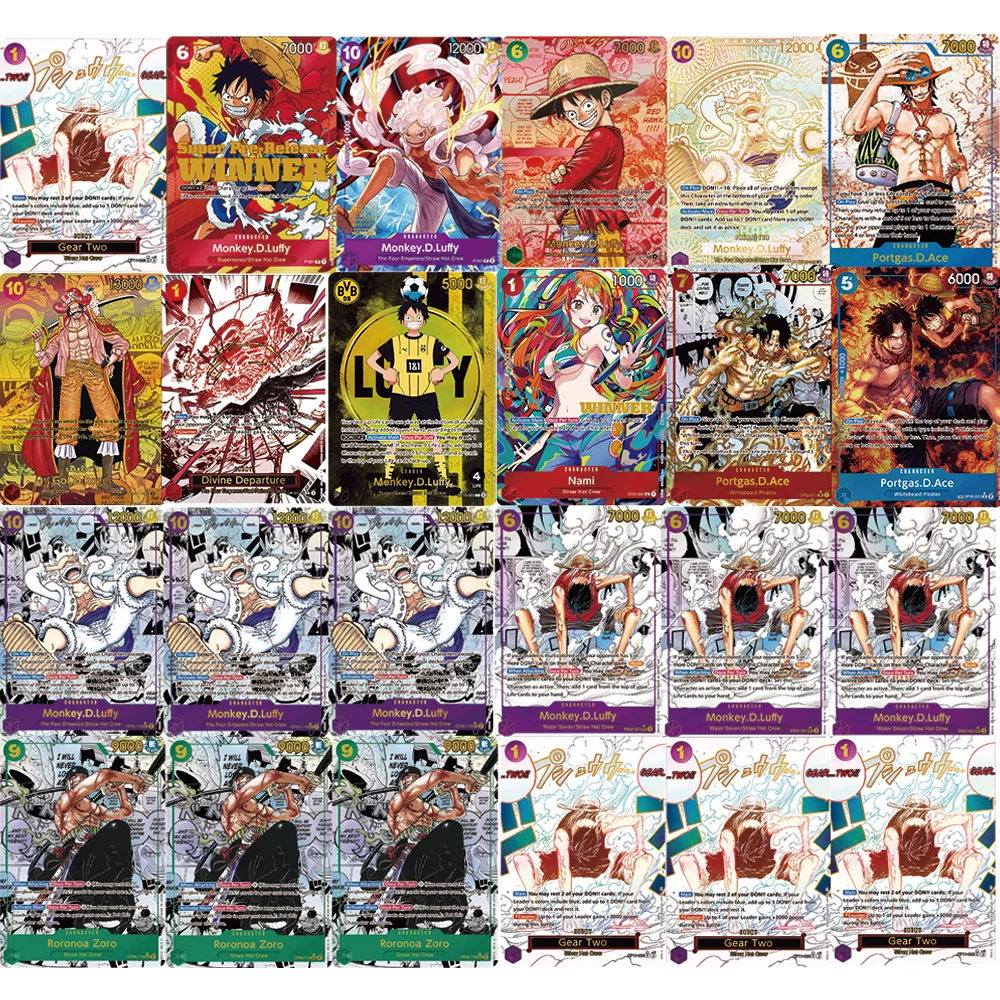 

3PCS one piece cards Game Collectible Different Cards in Total English Version of the Leader Series/Luffy/Sabo/Sanji Proxy Cards