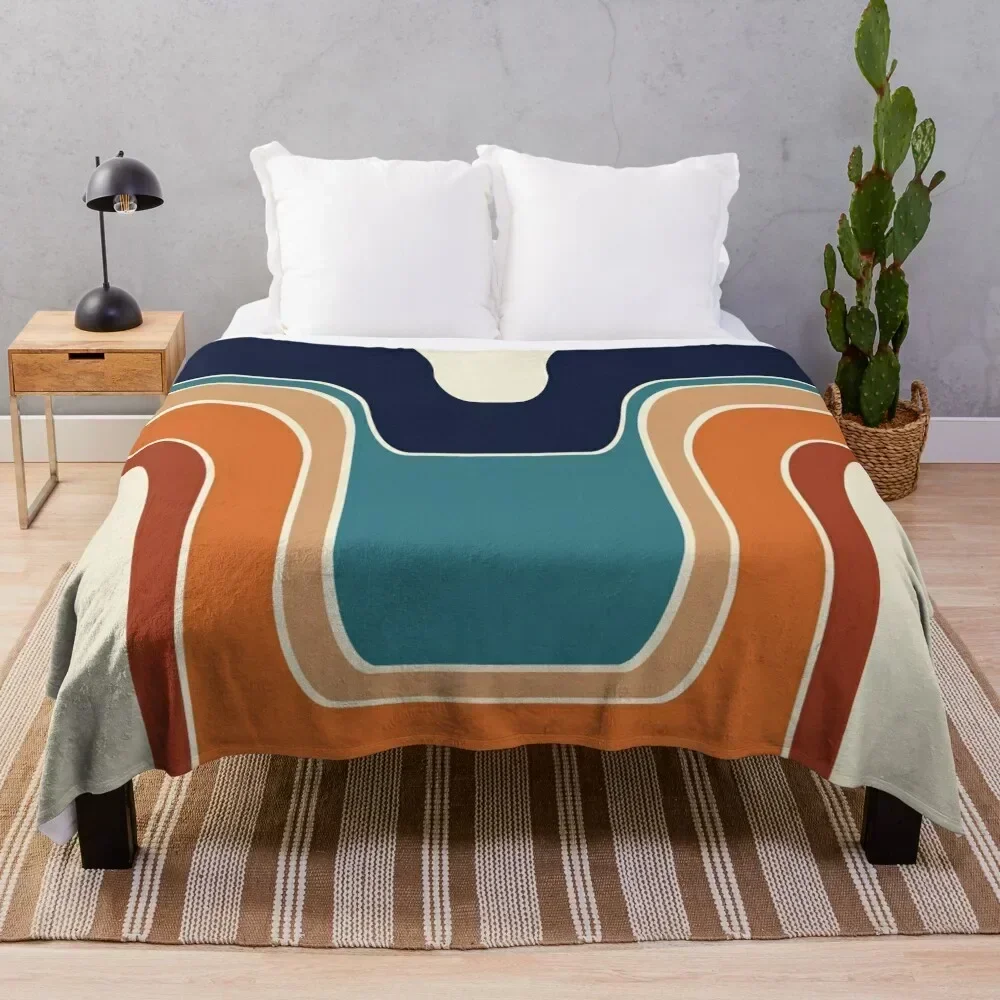 Mod Wave Space Throw Blanket Cozy Warm Blanket for Bed Room Decor