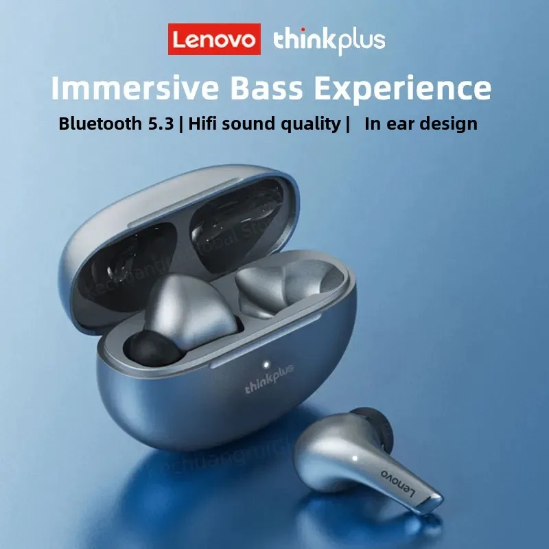 100% เดิม Lenovo LP5 ไร้สายบลูทูธ 5.4 หูฟังหูฟังสําหรับเล่นเกม HiFi หูฟังกีฬาชุดหูฟังกันน้ําพร้อมไมโครโฟนใหม่