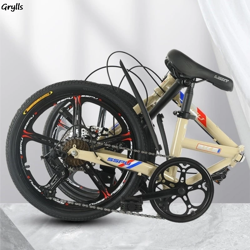 Grylls neues Mini-Faltrad kleines Fahrrad männliche und weibliche Studenten tragbare ultraleichte Scheiben bremsen mit variabler Geschwindigkeit heiß