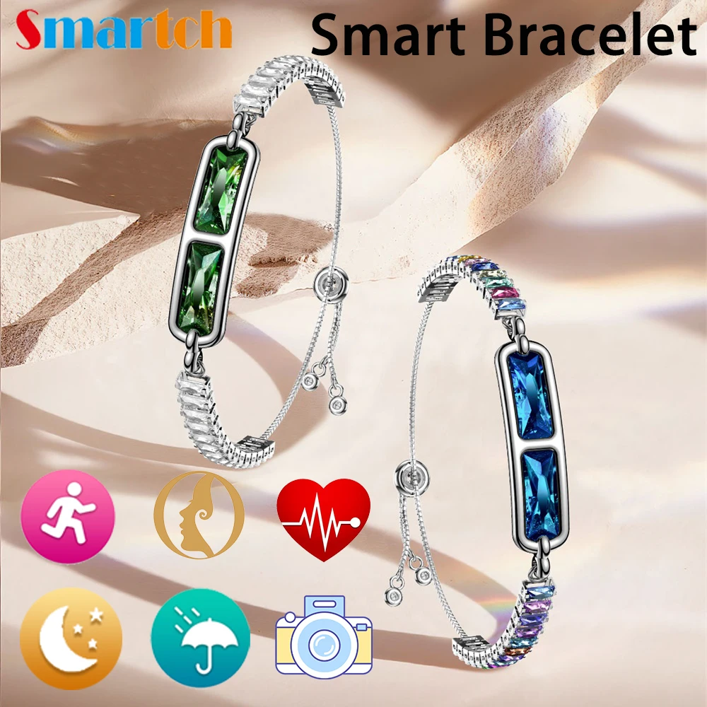 

Smart Bracelet Sports Health Ms. Bluetooth Wristband Sleep Health Monitor Woman Inlaid With Diamonds Female Physiological Cycle