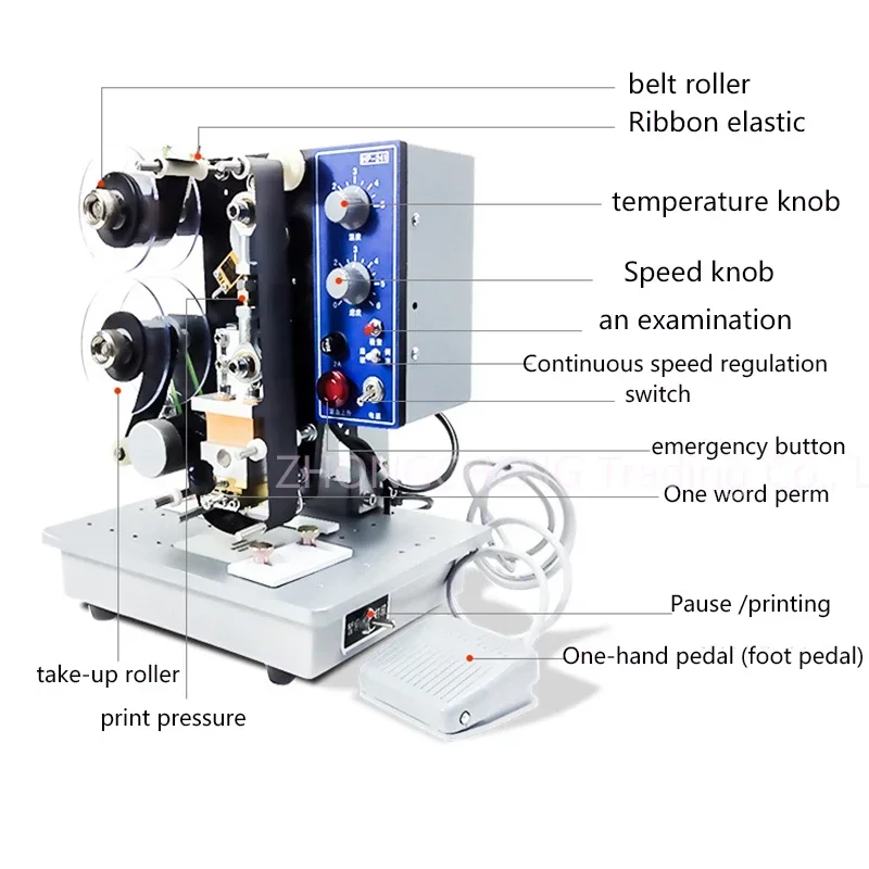 220V NEW Electric Ribbon Coding Machine HP-241B Electric Ribbon Coder Printing Production Date Ink Digital ImitationInkjet Codin