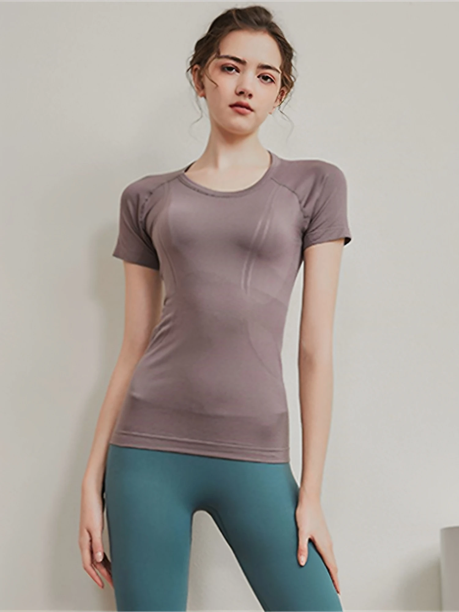 

Бесшовный вязаный топ для йоги, женская спортивная футболка для фитнеса, униформа для бега с короткими рукавами, бренд Ocnltiy, простой стиль для повседневной носки