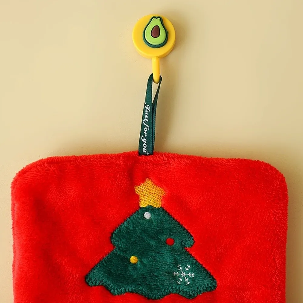 New Cartoon Christmas Hand Towel Water-Absorbent Thickened Xmas Hand Towel Quick-Drying Kitchen Towels Christmas Decor
