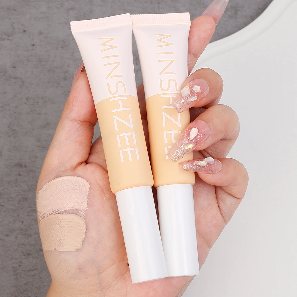 Natural Color Concealer Waterproof Lasting Foundation Cream Full Coverage Dark Eye Circles Acne Marks Pores Brighten Skin Tone