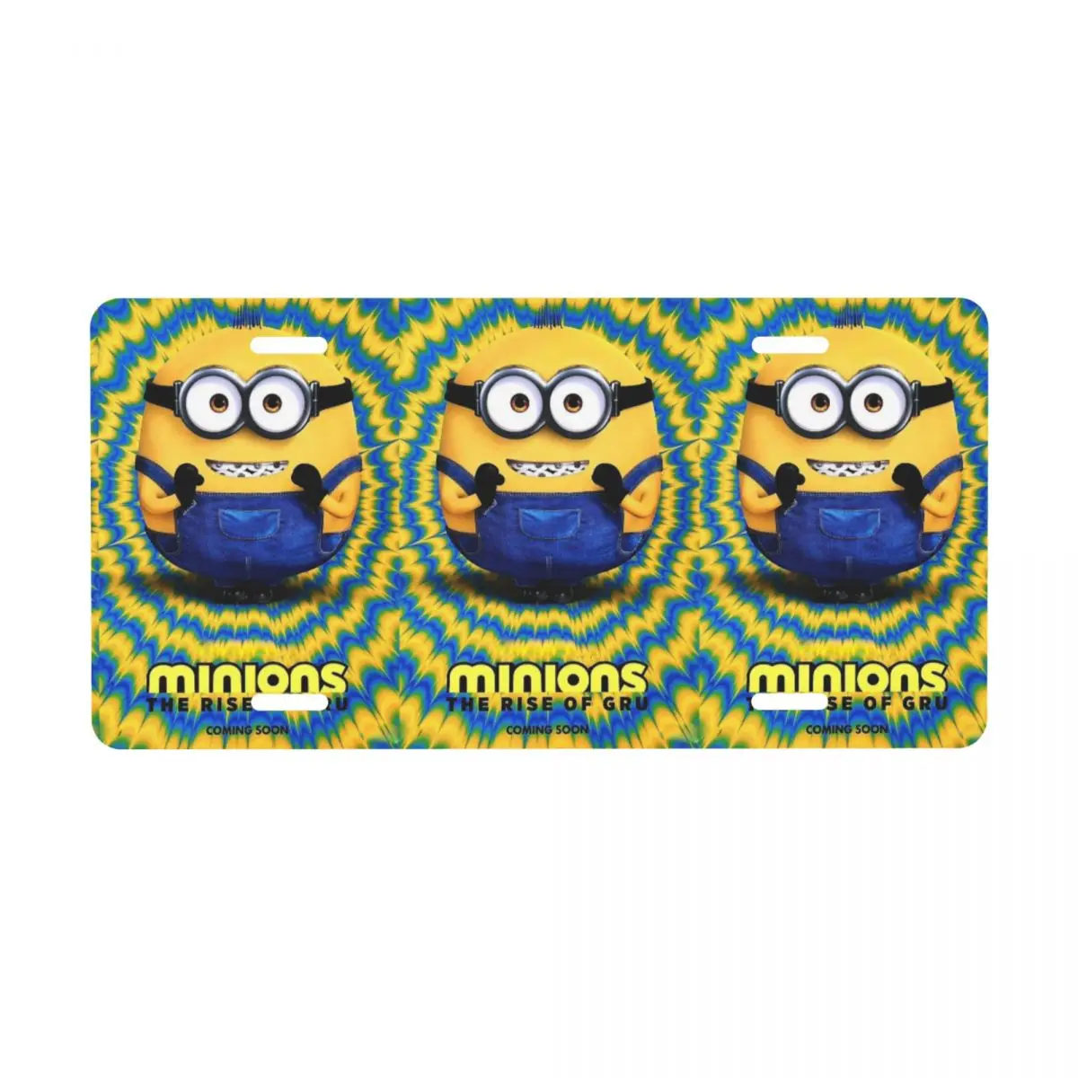 

Customized M-Minions License Plate Cover Aluminum Metal Novelty Decorative Car Front License Plate Vanity Tag 6 X 12 Inch