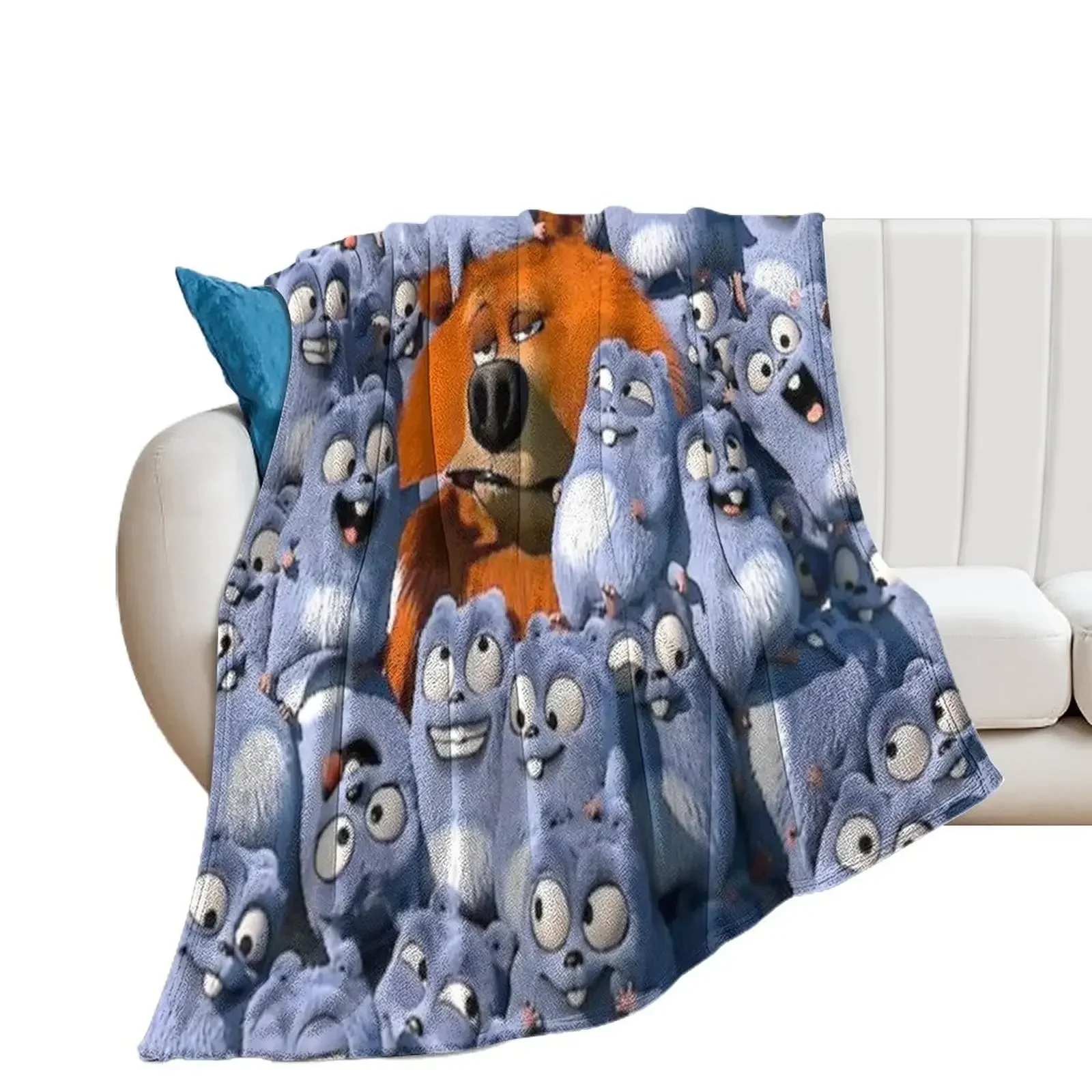 Grizzly and Lemmings Throw Blanket christmas gifts blankets ands Blankets