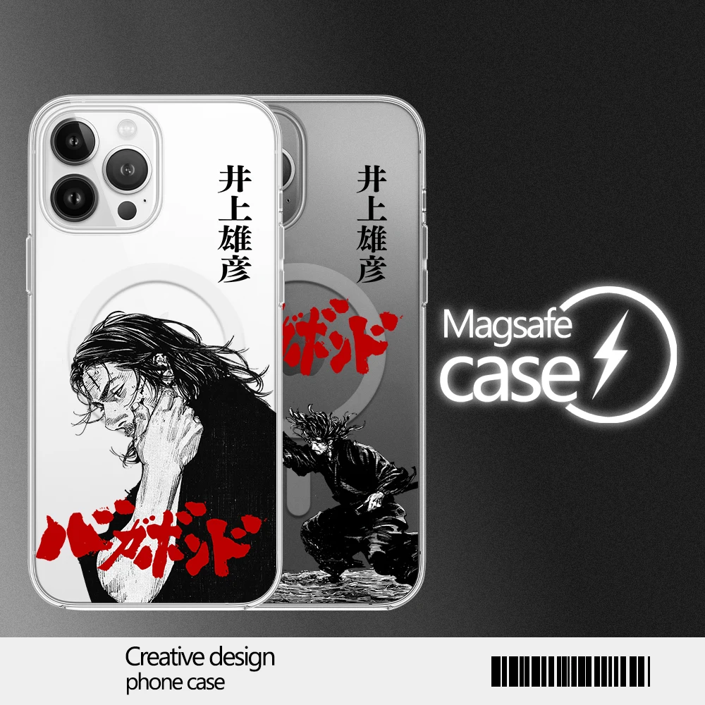 Vagabond Manga Phone Case for iPhone 12 11 13 14 15 16 Max Pro Plus Magsafe Magnetic Wireless Cover