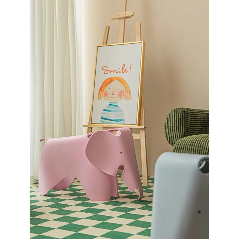 Children chair kindergarten stool household plastic baby chair elephant cartoon chair colorful toy stool change shoe stool