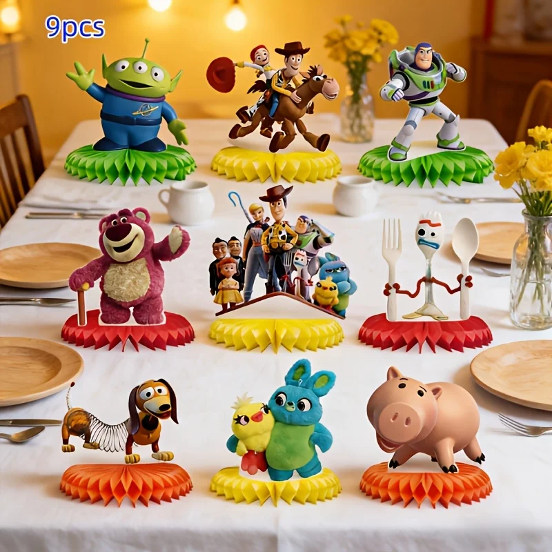 9pcs Disney Toy Story Themed PartyDecoration, Birthday Party Decoration Supplies,Surprise‑themed event supplies，Men's Party