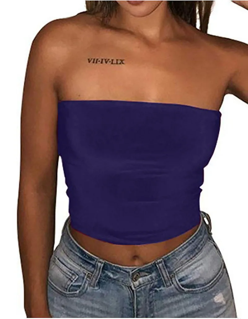 Hot selling vests solid color strapless top Europe America new yoga sports chest wrapped vest women Europe America camisoles